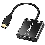 HDMI ho VGA Adapter, Techole HDMI to VGA (Male to Female) 1080P Converter with Audio and Mirco USB Charging Cable for PC, Laptops, HDTV, Projectors, PS4 / 3 Xbox and Other HDMI Devices