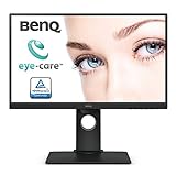 BenQ BL2480T - Monitor Profesional de 23.8' FullHD (1920x1080, 5ms, IPS, DisplayPort, VGA, Altavoces, Eye-Care, Sensor Brillo Inteligente, Flicker-Free, Low Blue Light, Regulable Altura) - Negro
