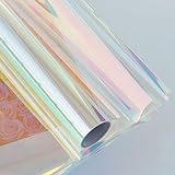 HOHOFILM Rollo de papel de regalo iridiscente, 0,57 m x 9 m, láser, holográfico, para flores, regalos y bricolaje