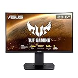 ASUS TUF Gaming VG24VQ - Monitor gaming curvo de 23.6' FHD (1920x1080, 144 Hz, 1 ms, Adaptive-Sync/FreeSync, Extreme Low Motion Blur, FreeSync, 1500R, Shadow Boost, HDMI, DisplayPort) Negro