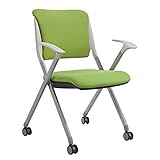 Plastic Green Office Silla plegable Silla de la silla de la silla de la sala de reuniones Silla de reunión de la sala de reuniones Silla con la silla de tarea de la contracción posterior desmontable (