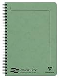 Clairefontaine - Ref 3097Z - Cuaderno lateral Europa Notemaker (120 páginas) - Tamaño A5, papel vitela cepillado de 90 g/m², hojas microperforadas, con forro - Verde lima