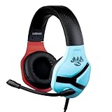 Konix Mythics Nemesis - Auriculares con Cable para Nintendo Switch, Switch Lite y Switch OLED (Micro Flexible, 1,5 m), Color Azul y Rojo