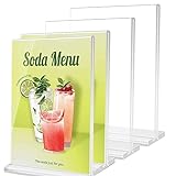A4 Methacrylate Display Stand Pack of 4 Vertical Acrylic Methacrylate Stand Price Holder Exhibitors Presentation Tabletop Stand for Posters Menu Poster Signs Photos Restaurant Office