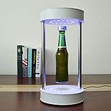 Angel&H Dispositivo de Levitación Magnética Botellero Giratorio de 360 Grados con Luz LED, para Pantalla de Inicio/Pantalla de Productos Básicos
