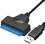 Кабель SATA-USB, адаптер жесткого диска USB-SATA III, совместимый с 2,5-дюймовыми жесткими дисками и твердотельными накопителями, поддержка Windows XP/Vista/7/8/10 и Mac OS ECC (SATA III, 2,5 дюйма)