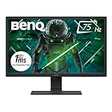 BenQ GL2480 - Monitor Gaming de 24' FullHD (1920x1080, 1ms, 75Hz, HDMI, DVI-D, VGA, Eye-Care, Flicker-free, Low Blue Light, Sensor Brillo Inteligente, antireflejos) - Color Negro