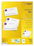 Sigel DP839 150 Precut Business Cards, Printable, 85 x 55mm, 200gsm, White