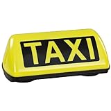 Taksi znak za streho avtomobila, rumen, LED, neprekinjena luč, z 2,5 m ploščatim kablom, odobren TüV do 240 km/h (preverite lokalne predpise, da se prepričate)