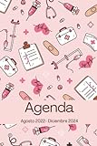Agenda august 2022 - december 2024: Gave til sygeplejersker, medicinstuderende, læger, sundhedspersonale, uge- og månedsvisning i kalenderen