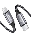 JSAUX Cable USB C a Lightning 1.8M,[MFi Certificación] Cable Lightning USB C Compatible con iPhone 12/12 Mini/12 Pro/12 Pro Max/11 Pro MAX/XR/XS MAX/XS/X,iPad Pro/Air,Soporte Power Delivery-Gris