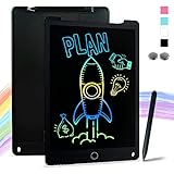 Richgv LCD Writing Tablet, අඟල් 12 LCD Drawing Tablet Digital Whiteboard Electronic Whiteboard eWriters කාර්යාලයට, පාසලට මතක් කිරීම් සහ ඇඳීම් සඳහා සුදුසු (කළු)