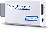 XPSH, Wii a HDMI Adaptador,Wii a HDMI convertidor Conector con Salida de vídeo de 1080p/720p y 3,5 mm Audio - Soporta Todos los Modos de visualización de Wii