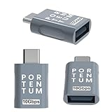 PORTENTUM Adaptador USB C a USB 3.0 (3.1) OTG Velocidad 10Gb Cuerpo Premium Zinc con Alta Resistencia al Calor - Adaptador USB a Tipo c de Solo 5 Gramos