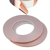 Senven Cinta Adhesiva primera calidad cobre - Conductor - (50m × 5 mm) × 2 - Blindaje EMI y RF, circuitos papel, soldadura, reparaciones eléctricas, Repelente de babosas - Paquete de 2