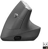 Logitech MX Vertical - Ratón Inalámbrico Ergonómico, 2.4 GHz/Bluetooth con Receptor Unifying USB, 4000 DPI, 4 Botones, Carga Rápida, Portátil/PC/Mac/iPad OS, Negro, 78,5 x 79,00 x 120 mm