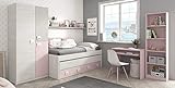 Повний набір меблів Miroytengo для дитячої кімнати або молодіжної спальні в рожевому кольорі (ліжка входять в комплект)