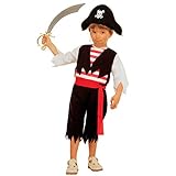 Disfraz de pirata para niños, talla XS, 110 cm, 3 – 4 años, disfraz de pirata para carnaval, fiesta temática del Caribe