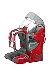 Mochila portabebés ergonómica acolchada, protección solar, cinturón, senderismo, montaña, ciudad, rojo