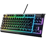 SteelSeries Apex 3 TKL RGB Gaming Keyboard - Factor forma compacto TKL de esports - Iluminación RGB de 8 zonas - Teclado QWERTY Inglés
