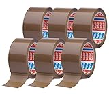 Tesa 6 rollos de cinta adhesiva, 66 m, 50 mm, Marrón, 64014