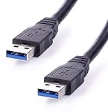 REY Cable USB 3.0 Macho-Macho Azul, Alta Velocidad Conectores Oro 24k Alargador, 1 Metro