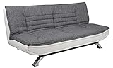Дизайнерські меблі AC Jasper Light Gray/White Диван-ліжко з 3 положеннями лежачи, сучасний 3-місний без підлокітників, оббитий хромованими ніжками, Д: 196 x Ш: 91 x Г: 98 см