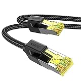 UGREEN Cable de Red Cat 7, Cable Ethernet Nylon Trenzado Cable LAN 10000Mbit/s con Conector RJ45 (10 Gigabit, 600MHz, Cable FTP) Compatible con PS5 Xbox X/S PC Macbook, Cat 6, Cat 5, 1 Metro