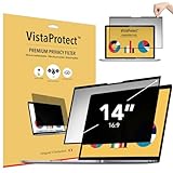 VistaProtect - Filtro de Privacidad y Filtro Anti Luz Azul Premium para Computadoras Portátiles con Pantalla Plana De Vidrio, Desmontable (14' Pulgadas)
