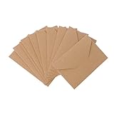 Mentin - 50 Sobres pequeños de papel de estraza para tarjetas de regalo, sobres de tarjeta de visita de boda, sobres clásicos con solapa, color marrón 10.5x6.8cm