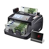 Contador y Detector de Billetes-EUR/USD,1000 Billetes/Min, Contador de Dinero con 3 Pantallas LED para Tiendas y Bancos