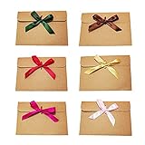 Қолмен жасалған шақыруларға, хаттарға, туған күн немесе Рождество карталарына арналған 30 дана шағын винтажды конверттер, крафт қағаз конверттері, 30 лентасы бар (6 түсті) винтаждық таспа конверттері