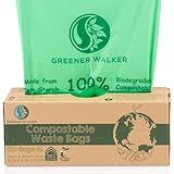 Greener Walker 25% Extra Gruesa compost Biodegradable 6L/10L/30L Bolsa Basura Alimentos Cocina Bolsas de basura(6L-120 Bolsas)