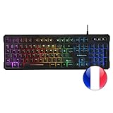 Mars Gaming MK218, teclado H-Mechanical Red, LED RGB 9 efectos, layout francés