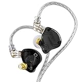 KZ ZS10 Pro X In Ear Monitor, оновлений 4BA 1DD KZ Multi Driver In Ear IEM Headphones зі знімним сріблястим 2-контактним кабелем для аудіофілів (темно, без мікрофона)
