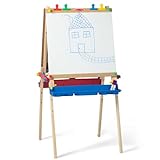 Melissa & Doug 木製藝術畫架、工藝繪畫畫架、多合一畫架和黑板、紙捲、白板、黑板，1 歲以上，送給男孩或女孩的禮物
