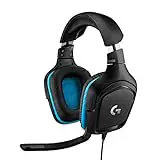 Logitech G432 Auriculares Gaming con Cable, Sonido Surround, DTS Headphone X 2.0, Transductores 50mm, USB y Jack Audio 3, 5mm, Micrófono Volteable, Peso Ligero, PC, Mac, Xbox One, PS4, Nintendo Switch
