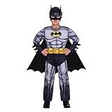 amscan Disfraz de Batman clásico de Warner Bros. 9906058 para niños de 4 a 6 años, negro y gris