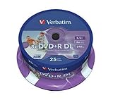 Verbatim DVD+R Double Layer Inkjet Printable 8X 8.5GB DVD+R DL 25pieza(s) - DVD+RW vírgenes (8,5 GB, DVD+R DL, 25 Pieza(s), 240 min, Policarbonato, 120 mm)