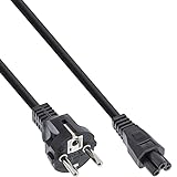 InLine 16656X - Cable AC para portátil (3-Pin, 1,8m), Color Negro