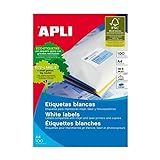 Apli Paper 1281 Etiquetes Adhesives Blanques 100 h Inkjet Laser Copy 210,0X297,0 100H de Apli Paper SAU