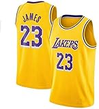 Zxwzzz Uniforme Los Angeles Lakers No.23 Baloncesto, Lebron James Summer Sports NBA Jersey, Adulto Y Uniformes De Baloncesto De Los Niños, Baloncesto Jersey Gran (Color : Yellow, Size : Small)