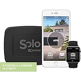 1Control Solo 2nd Gen, trådløs Bluetooth-døråbner til telefon/smartphone til port- og garageporte med fjernbetjening, x 4 døre og op til 10 brugere, sort, fremstillet i Italien