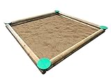 MASGAMES Гигантская песочница для детей размером 2,00 х 2,00 МТС. Изготовлен из очень прочного круглого дерева марки