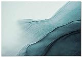 Panorama Lienzo Pintura Abstracta Fondo Azulado 100x70cm - Impreso en Lienzo Bastidor - Cuadros Decoración Salón - Cuadros Lienzos Decorativos - Cuadros Modernos