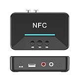 Yunobi NFC Bluetooth 5.0 receptor HIFI estéreo música adaptador inalámbrico RCA AUX 3.5 mm Jack Suppot USB Play para r coche hogar altavoz auriculares