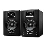 M-Audio BX4 Pair - Par de Monitores de estudio / Altavoces para PC de sobremesa de 120 W para videojuegos, producción musical, transmisiones en directo y pódcasts