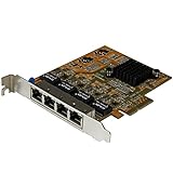 StarTech.Com ST1000SPEX43 - PCI Express PCI-E Ethernet Cerdyn Adapter Rhwydwaith Gigabit gyda 4 Porthladd RJ45 1Gbps