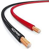 deleyCON 25m Cable de Altavoz 2x 2,5mm² Aluminio Recubierto de Cobre 2x50x0,25mm Trenza Marca de Polaridad - Rojo/Negro