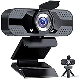 Webcam 1080P Full HD con Micrófono Y cubierta de privacidad, USB Web Camera Con trípode, para Mac Windows Portátil Videollamadas Conferencias Juegos Plug y Play, Cámara web para Skype FaceTime Youtube